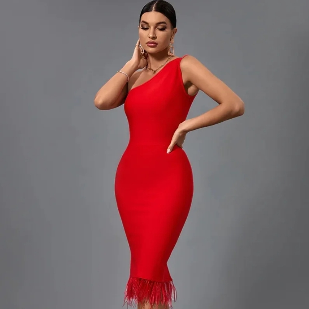 True Bandage One Shoulder Dress